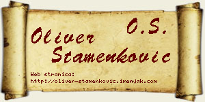 Oliver Stamenković vizit kartica